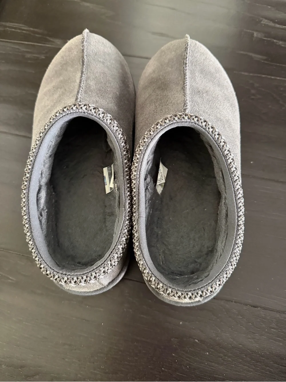 UGG Kids Gray Suede Slip-On Slippers